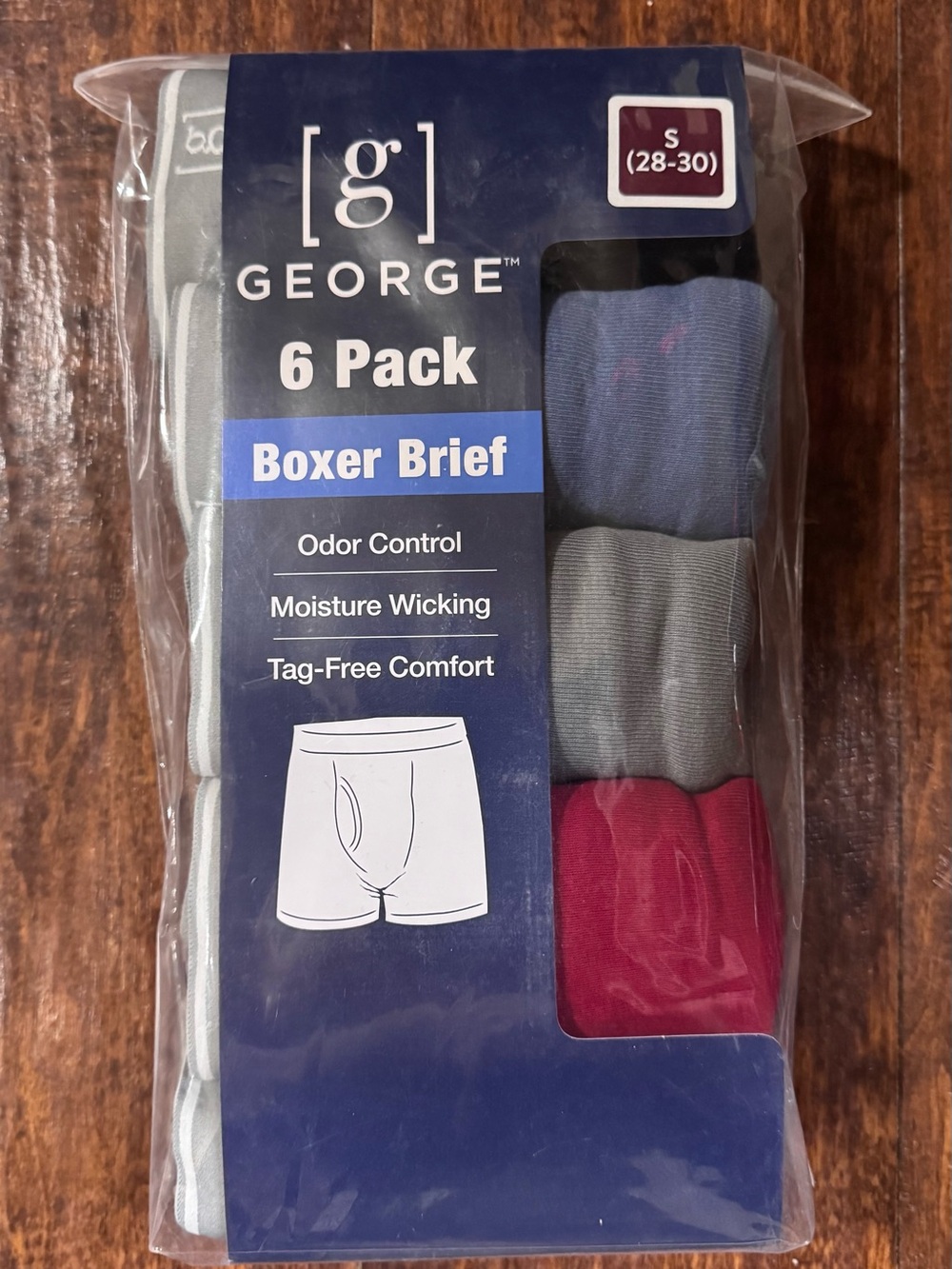 George 6-Pack Boxer Briefs - Blue, Gray, Burgundy